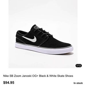 Nike Black and White Skate Sneakers